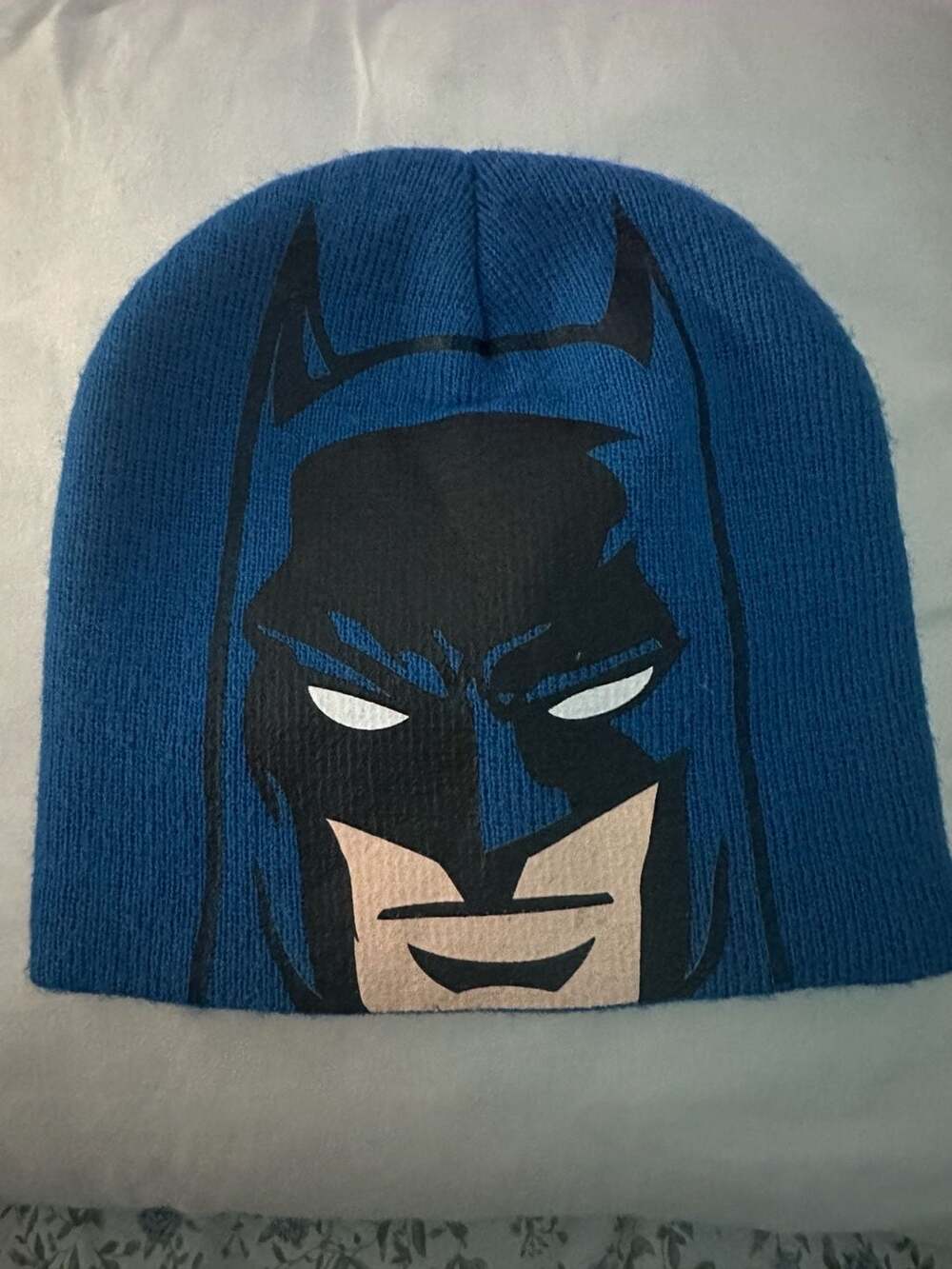 DC Comics Batman Facial Beanie Hat Blue and Black